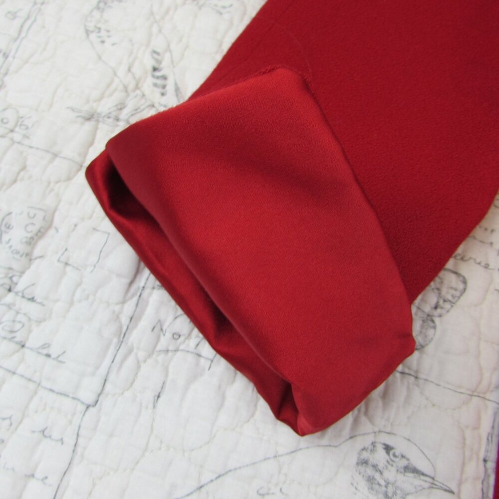 Vtg Christian Dior Women's Red Skirt Suit Skirt and Collarless Blazer Suit Sz 4 - Picture 4 of 10